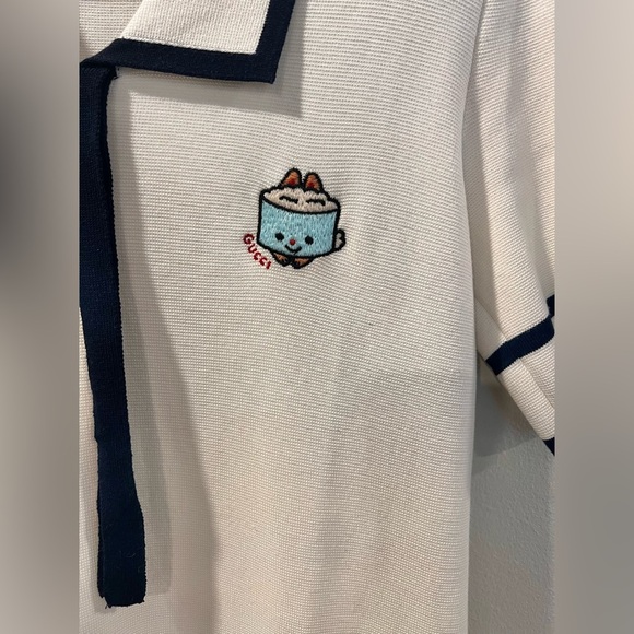 Gucci X Angela Nguyen Kawaii Embroidered Silk Blend Mini Dress Size Small - Picture 4 of 9